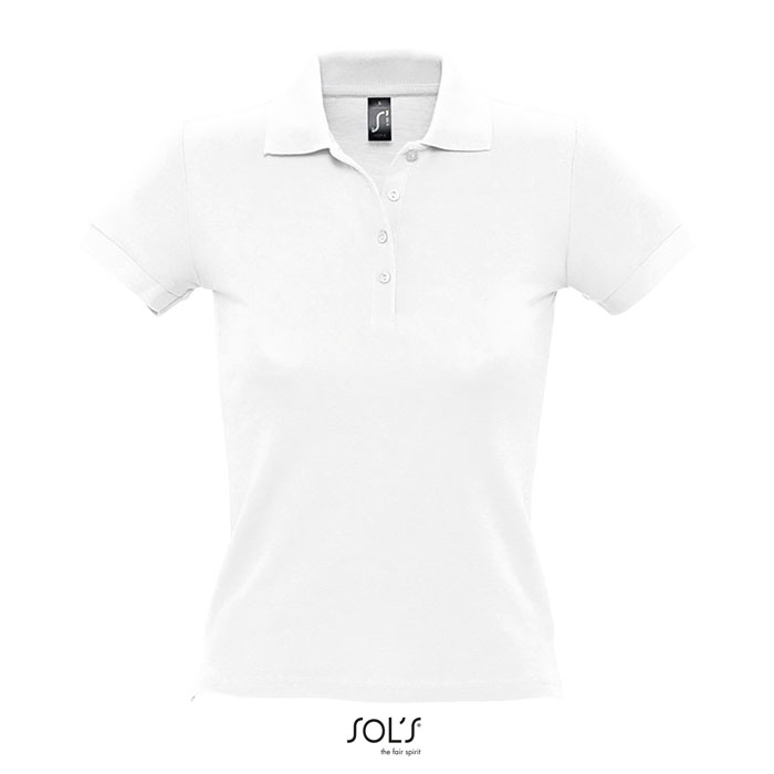 Polo femme coton promotionnel 210g - PEOPLE Blanc 1